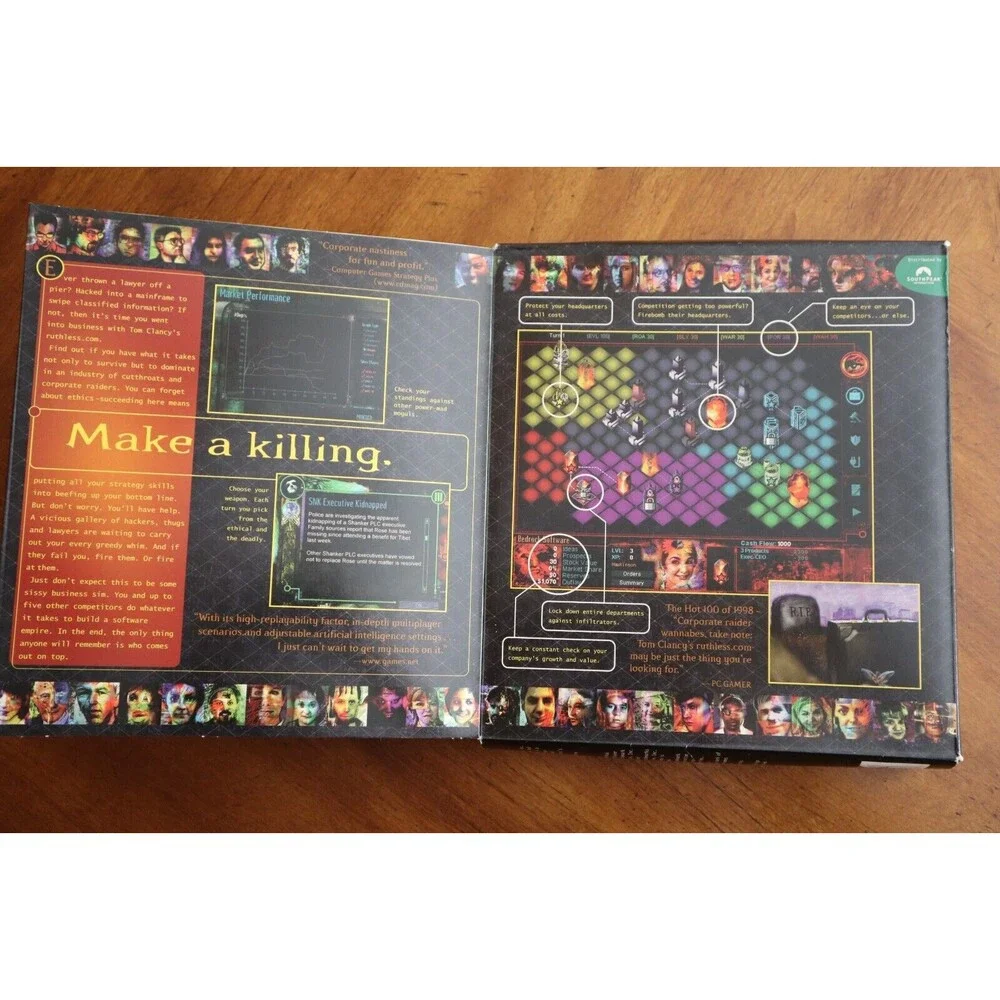ROUGH Red Storm Tom Clancy's Ruthless.com Vintage PC Game 1998 Big Box